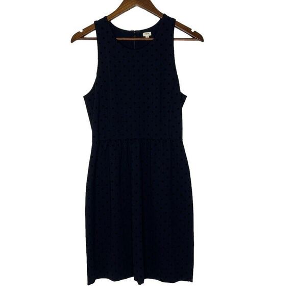 J Crew Navy Blue Polka Dot Sleeveless Dress Women’s S Classic Preppy - Picture 1 of 8